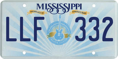 MS license plate LLF332