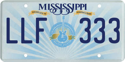 MS license plate LLF333