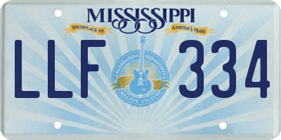 MS license plate LLF334