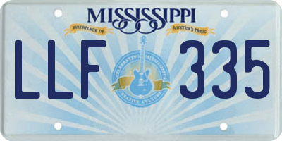 MS license plate LLF335
