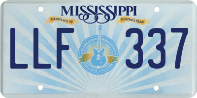 MS license plate LLF337