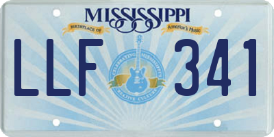 MS license plate LLF341