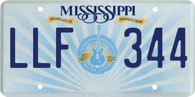 MS license plate LLF344