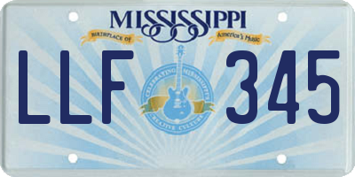 MS license plate LLF345