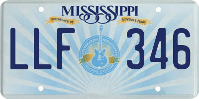 MS license plate LLF346