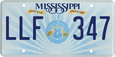 MS license plate LLF347