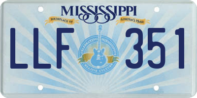 MS license plate LLF351