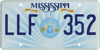 MS license plate LLF352