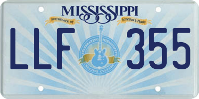 MS license plate LLF355