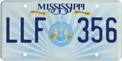MS license plate LLF356