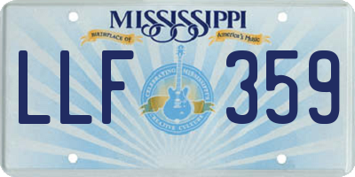 MS license plate LLF359