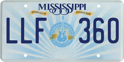 MS license plate LLF360