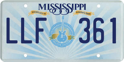 MS license plate LLF361