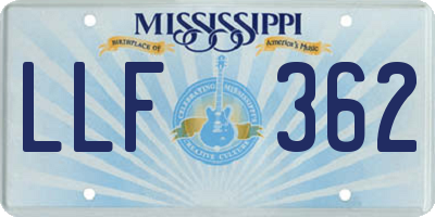 MS license plate LLF362