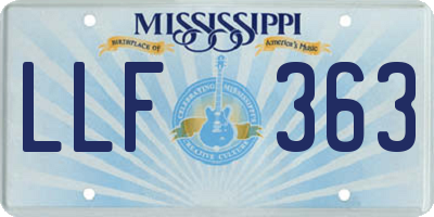 MS license plate LLF363