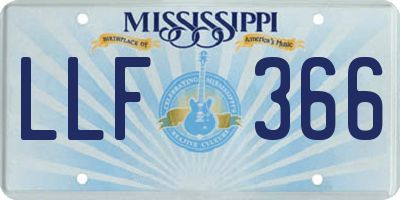 MS license plate LLF366