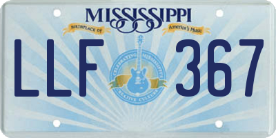 MS license plate LLF367