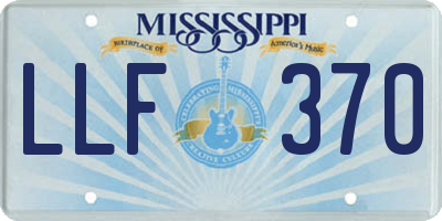 MS license plate LLF370