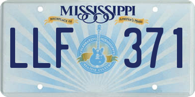 MS license plate LLF371