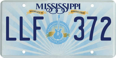 MS license plate LLF372