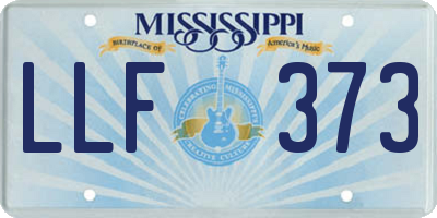 MS license plate LLF373