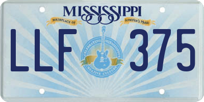MS license plate LLF375