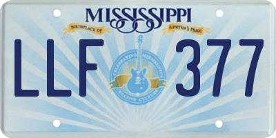 MS license plate LLF377