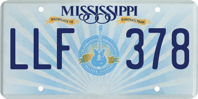 MS license plate LLF378