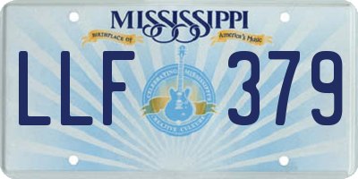 MS license plate LLF379
