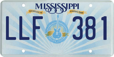 MS license plate LLF381