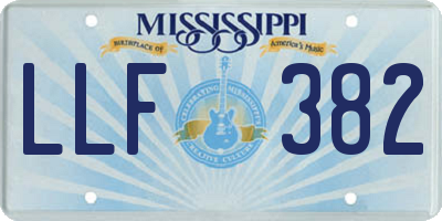MS license plate LLF382