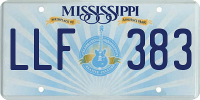 MS license plate LLF383