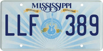 MS license plate LLF389