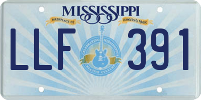 MS license plate LLF391