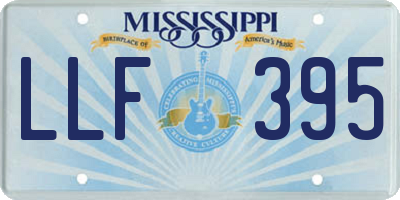 MS license plate LLF395