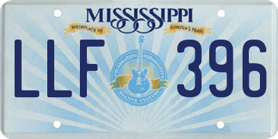 MS license plate LLF396