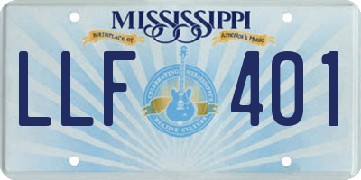 MS license plate LLF401