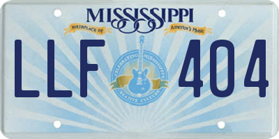 MS license plate LLF404