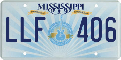 MS license plate LLF406