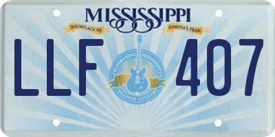 MS license plate LLF407