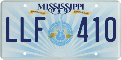 MS license plate LLF410