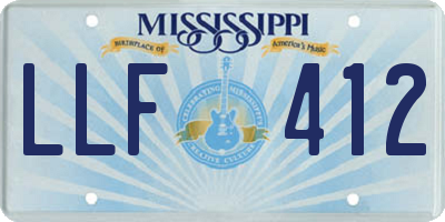 MS license plate LLF412
