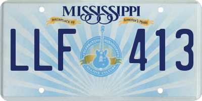 MS license plate LLF413