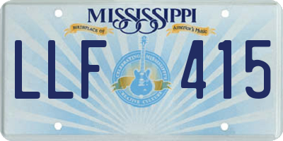 MS license plate LLF415