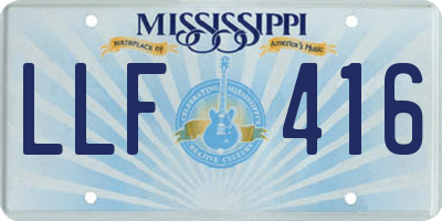 MS license plate LLF416