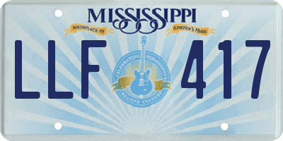 MS license plate LLF417