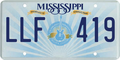 MS license plate LLF419