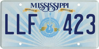 MS license plate LLF423