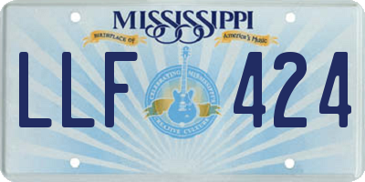 MS license plate LLF424