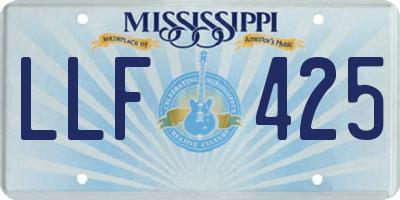 MS license plate LLF425